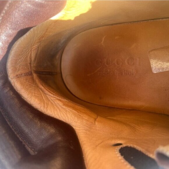 Authentic Gucci Interlocking GG Logo Leather Hiking Boots Brown Shoes 368496 - Picture 14 of 16